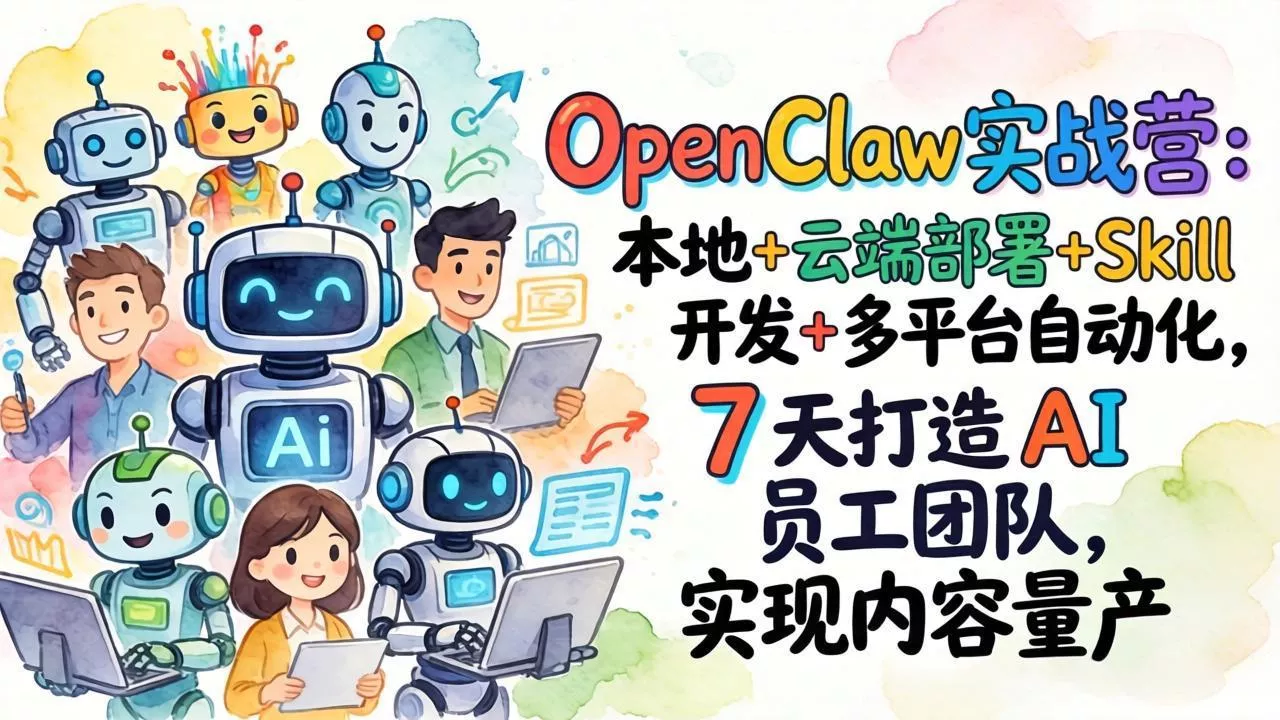 OpenClaw实战营：本地+云端部署+Skill开发+多平台自动化，7 天打造 AI 员工团队，实现内容量产 - 付费阅读