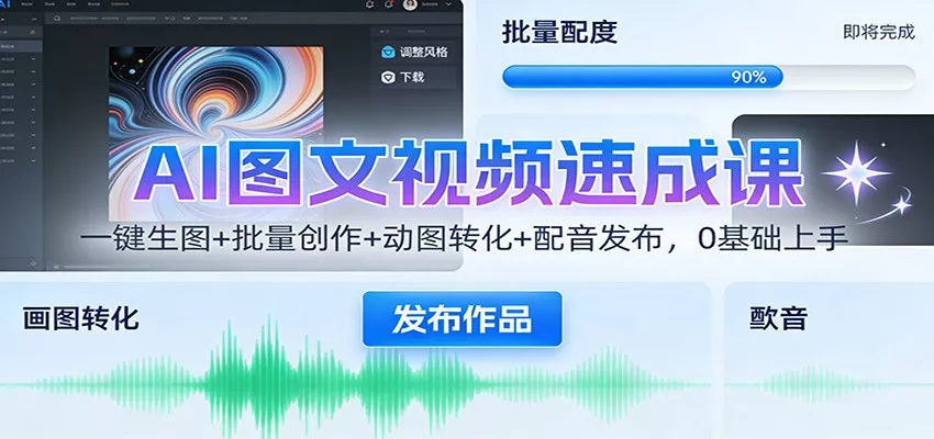 AI图文视频速成课：一键生图+批量创作+动图转化+配音发布，0基础上手 - 付费阅读