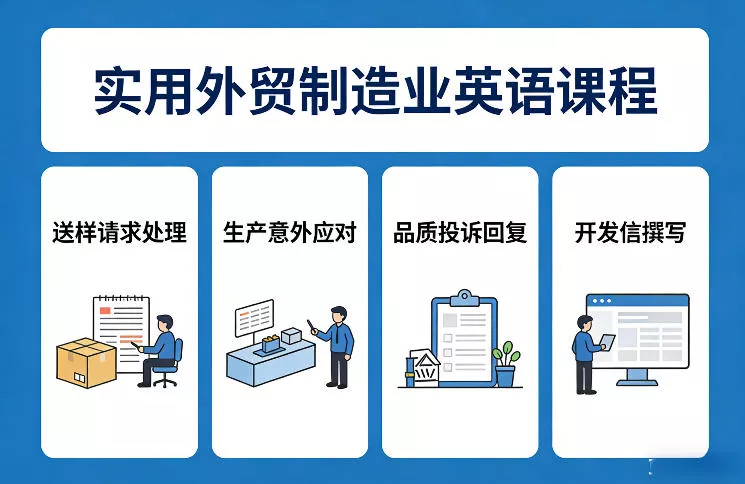 实用外贸制造业英语课程，教你专业处理送样请求、应对生产意外、回复品质投诉、撰写开发信等 - 付费阅读