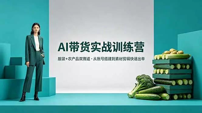 AI带货实战训练营，服装+农产品双赛道，从账号搭建到素材剪辑快速出单 - 付费阅读
