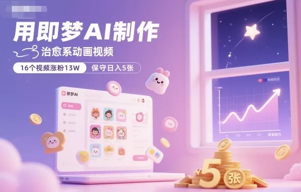 用即梦AI制作治愈系动画视频，16个视频涨粉13W，保守日入5张 - 付费阅读
