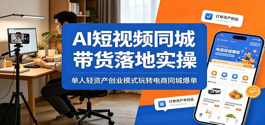 AI短视频同城带货落地实操：单人轻资产创业模式玩转电商同城爆单 - 付费阅读