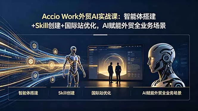 Accio Work外贸AI实战课：智能体搭建+Skill创建+国际站优化，AI赋能外贸全业务场景 - 付费阅读