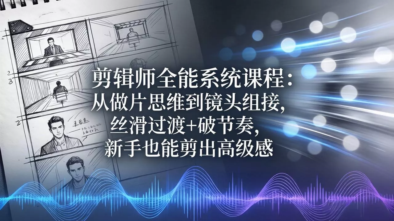 剪辑师全能系统课程：从做片思维到镜头组接，丝滑过渡+破节奏，新手也能剪出高级感 - 付费阅读