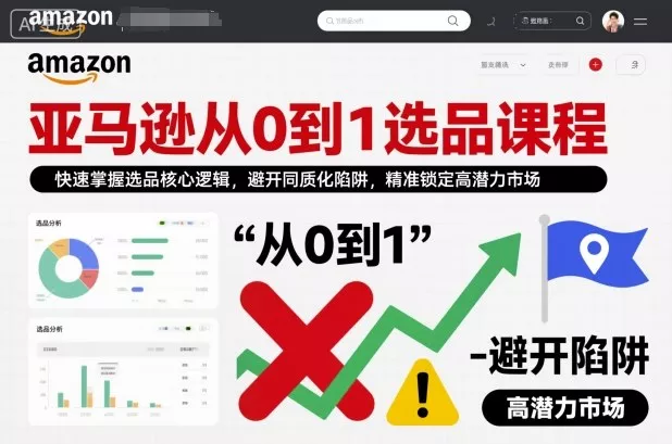 亚马逊从0到1选品课程，快速掌握选品核心逻辑，避开同质化陷阱，精准锁定高潜力市场 - 付费阅读