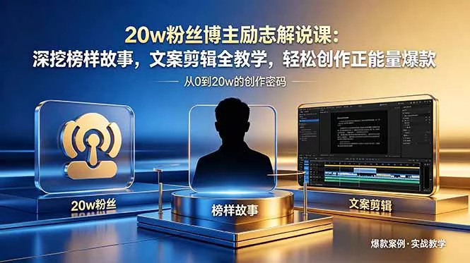 20w粉丝博主励志解说课：深挖榜样故事，文案剪辑全教学，轻松创作正能量爆款 - 付费阅读