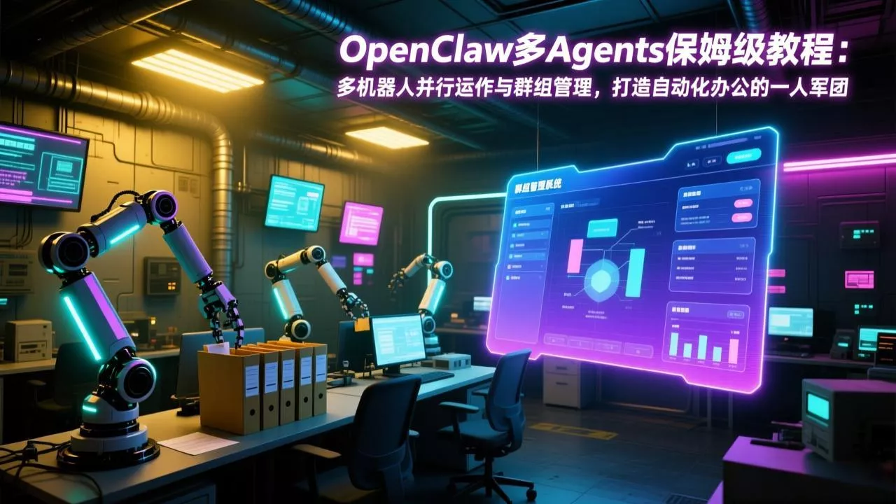 OpenClaw多Agents保姆级教程：多机器人并行运作与群组管理，打造自动化办公的一人军团 - 付费阅读