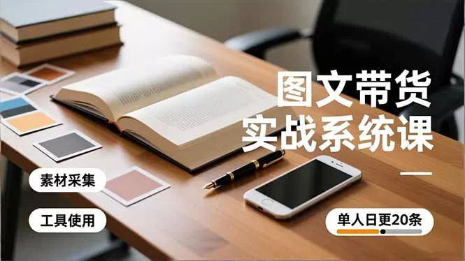 图文带货实战系统课，工具使用、素材采集、防同质化，单人日更20条月入3w+ - 付费阅读