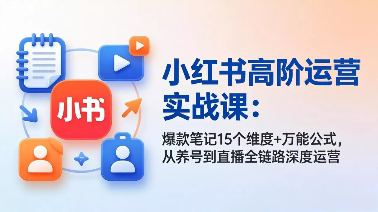 小红书高阶运营实战课：爆款笔记15个维度+万能公式，从养号到直播全链路深度运营 - 付费阅读