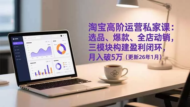 淘宝高阶运营私家课：选品、爆款、全店动销，三模块构建盈利闭环，月入破5万(更新26年1月 - 付费阅读