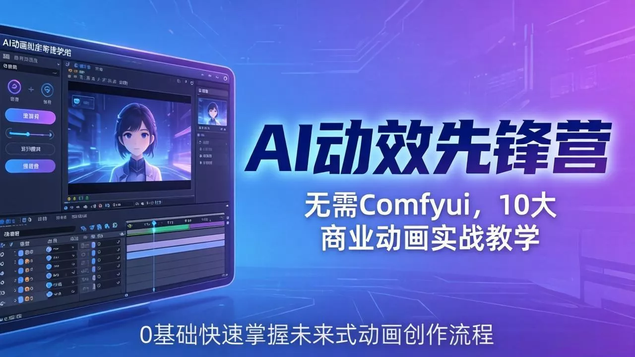 AI 动效先锋营：无需Comfyui，10大商业动画实战教学，0基础快速掌握未来式动画创作流程 - 付费阅读