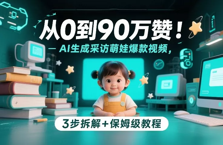 从0到90万赞：AI生成采访萌娃爆款视频，3步拆解+保姆级教程 - 付费阅读