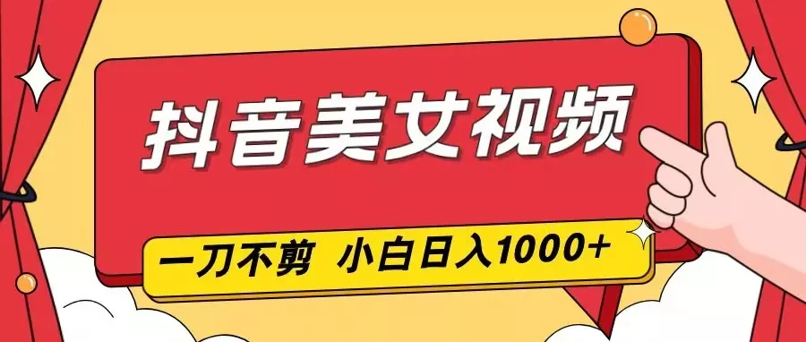 抖音美女视频，一刀不剪，两分钟一条视频，小白轻松上手，日入1000 - 付费阅读