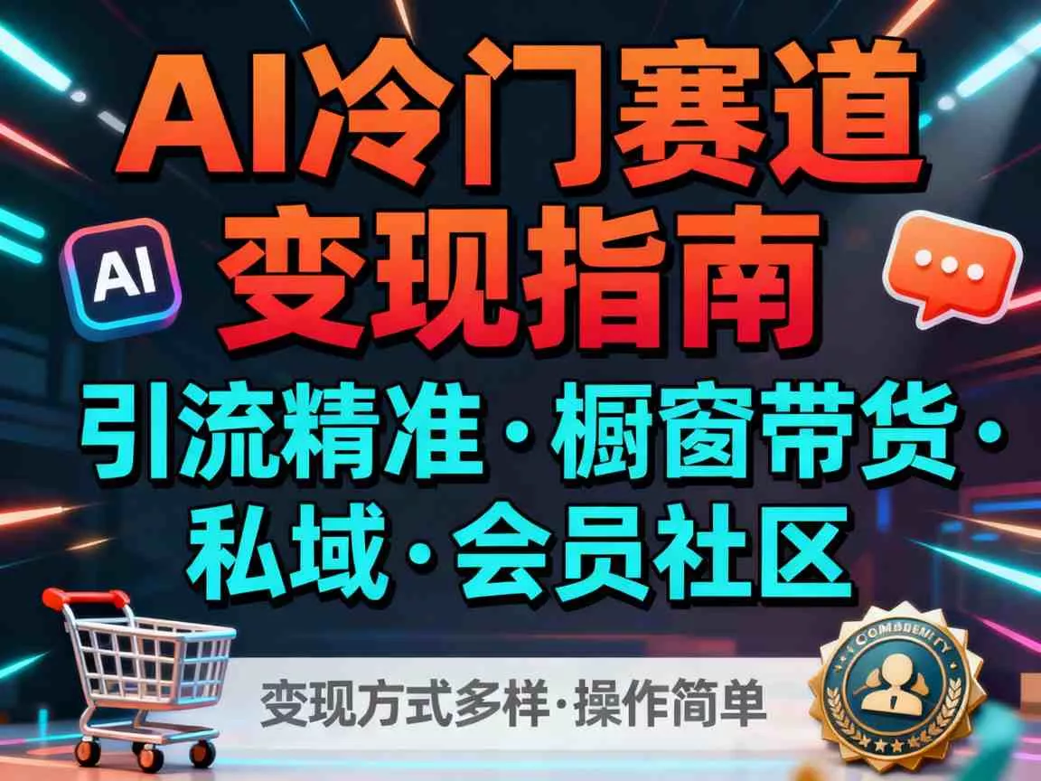 AI冷门赛道，引流精准，橱窗带货+私域+会员社区，变现方式多样，操作简单 - 付费阅读