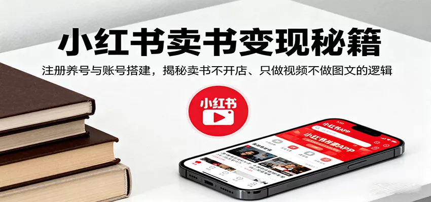 小红书卖书变现秘籍，注册养号与账号搭建，揭秘卖书不开店、只做视频不做图文的逻辑 - 付费阅读