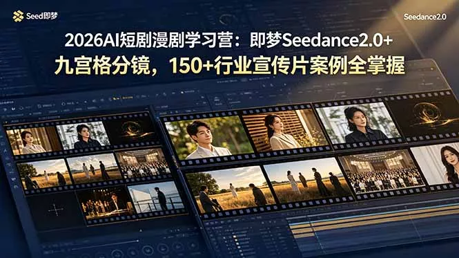 2026AI短剧漫剧学习营：即梦Seedance2.0+九宫格分镜，150+行业宣传片案例全掌握 - 付费阅读