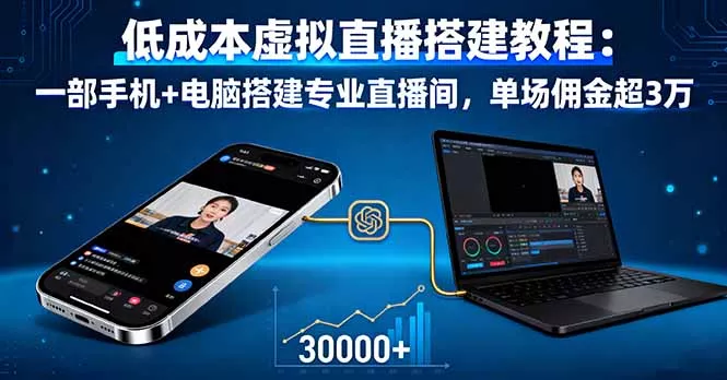 低成本虚拟直播搭建教程：一部手机+电脑搭建专业直播间，单场佣金超3万 - 付费阅读