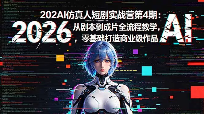 2026AI仿真人短剧实战营第4期：从剧本到成片全流程教学，零基础打造商业级作品 - 付费阅读