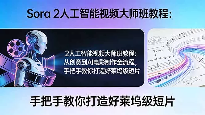 Sora 2人工智能视频大师班教程：从创意到AI电影制作全流程，手把手教你打造好莱坞级短片 - 付费阅读