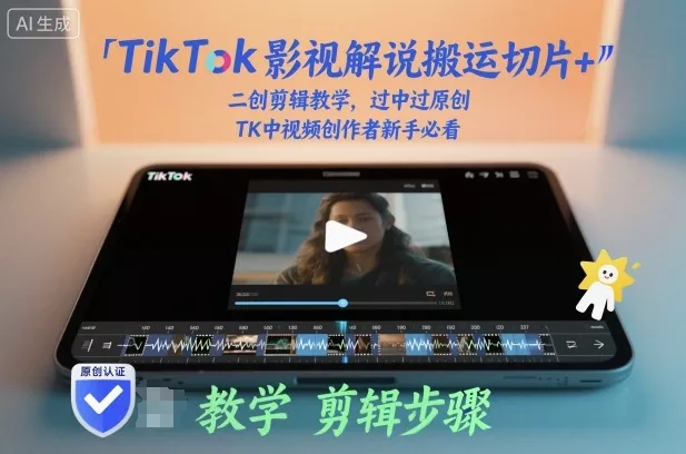 TikTok影视解说搬运切片+二创剪辑教学，过中过原创，TK中视频创作者新手必看 - 付费阅读
