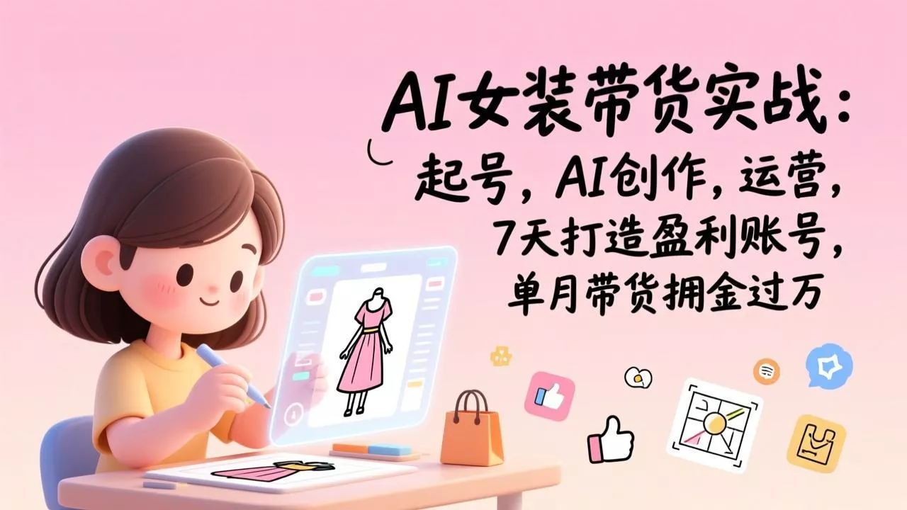 AI女装带货实战：起号，AI创作，运营，7天打造盈利账号，单月带货佣金过万 - 付费阅读