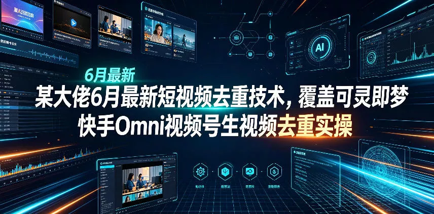 某大佬6月最新短视频去重技术，覆盖可灵即梦快手Omni视频号生视频去重实操 - 付费阅读