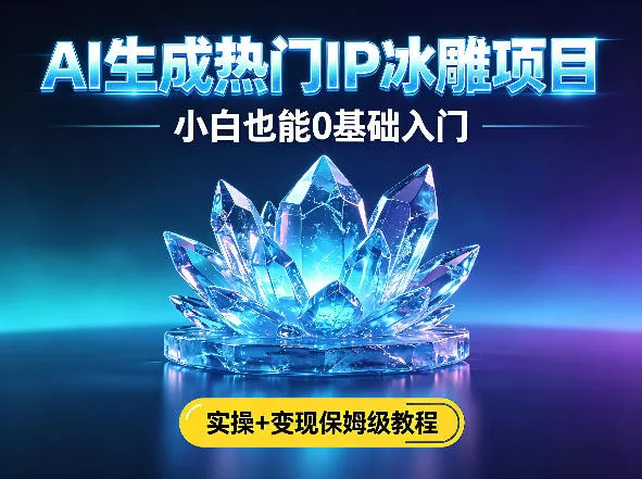 AI生成热门ip冰雕项目，小白也能0基础入门，实操+变现保姆级教程 - 付费阅读