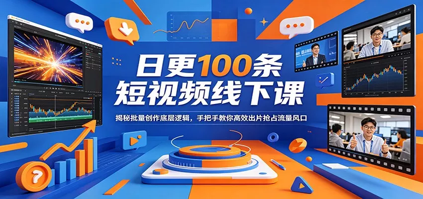日更100条短视频线下课：揭秘批量创作底层逻辑，手把手教你高效出片抢占流量风口 - 付费阅读