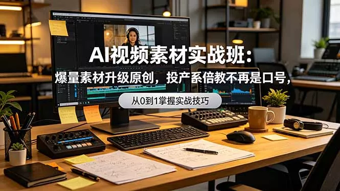 AI视频素材实战班：爆量素材升级原创，投产翻倍不再是口号，0-1系统教学实战落地 - 付费阅读