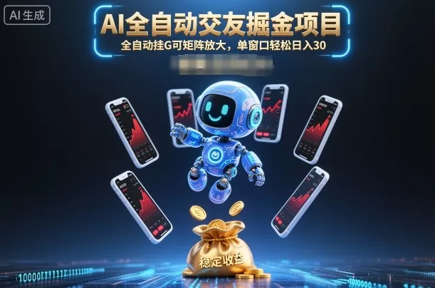 AI全自动交友掘金项目，全自动挂G可矩阵放大，单窗口轻松日入30+【揭秘】 - 付费阅读