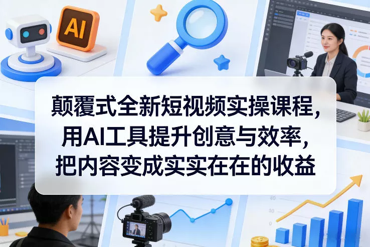颠覆式全新短视频实操课程，用AI工具提升创意与效率，把内容变成实实在在的收益 - 付费阅读