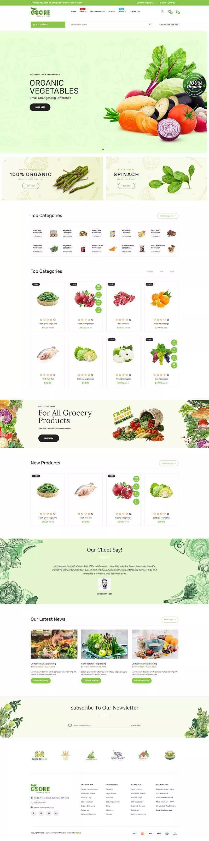 有机食品在线商城网站HTML模板 - 付费阅读