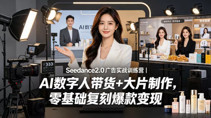 Seedance2.0广告实战训练营｜AI数字人带货+大片制作，零基础复刻爆款变现 - 付费阅读