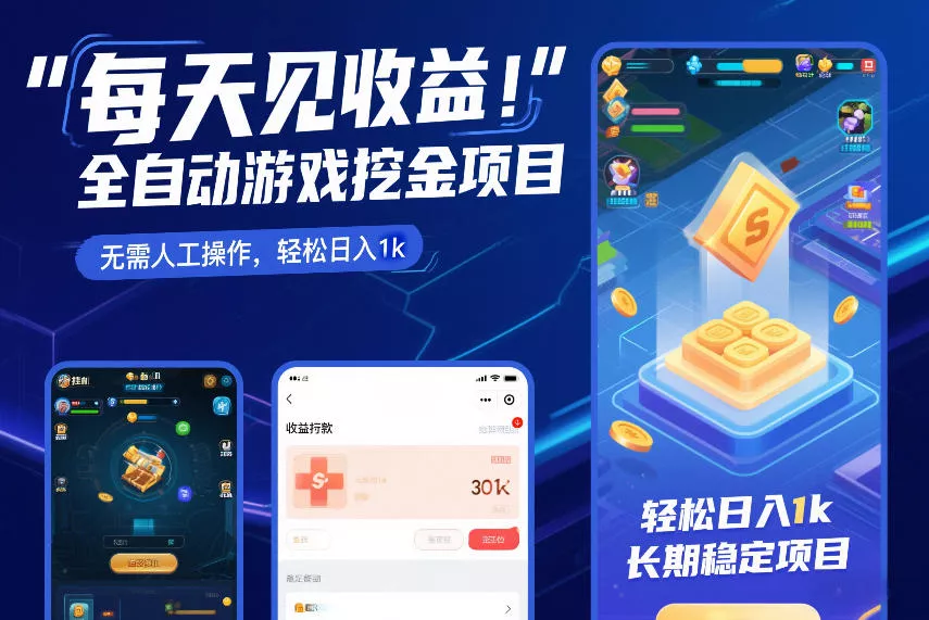 每天见收益，全自动游戏挖金项目，无需人工操作，轻松日入1k，长期稳定项目【揭秘】 - 付费阅读