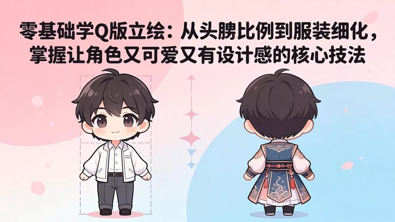 零基础学Q版立绘：从头身比例到服装细化，掌握让角色又可爱又有设计感的核心技法 - 付费阅读