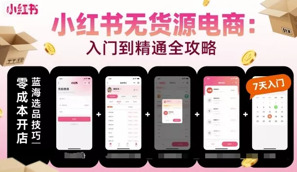 小红书无货源电商，入门到精通，开店+选品+笔记+剪辑+赛道+内容 - 付费阅读
