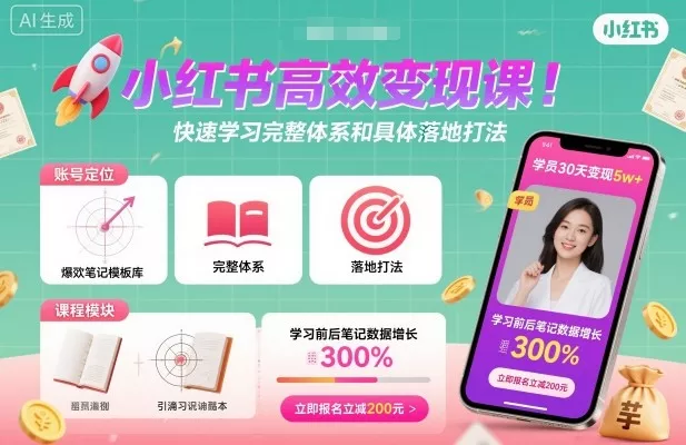 小红书高效变现课，快速学习小红书完整体系和具体落地打法 - 付费阅读