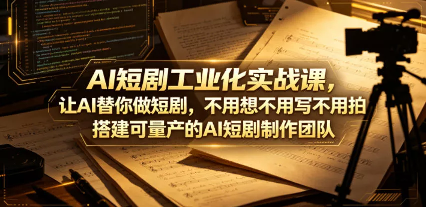 AI短剧工业化实战课，让AI替你做短剧，不用想不用写不用拍，搭建可量产的AI短剧制作团队 - 付费阅读