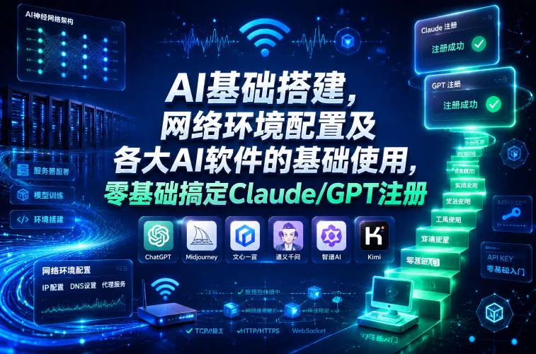 AI基础搭建，网络环境配置及各大AI软件的基础使用，零基础搞定Claude/GPT注册 - 付费阅读