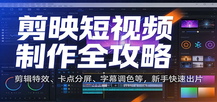 剪映短视频制作全攻略：剪辑特效、卡点分屏、字幕调色等，新手快速出片 - 付费阅读