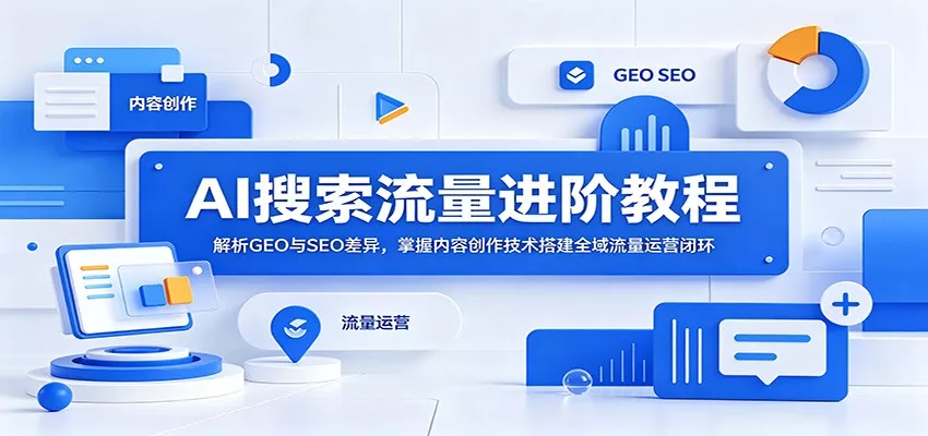 AI搜索流量进阶教程：解析GEO与SEO差异，掌握内容创作技术搭建全域流量运营闭环 - 付费阅读