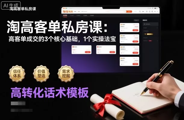 淘高客单私房课：高客单成交的3个核心基础，1个实操法宝 - 付费阅读
