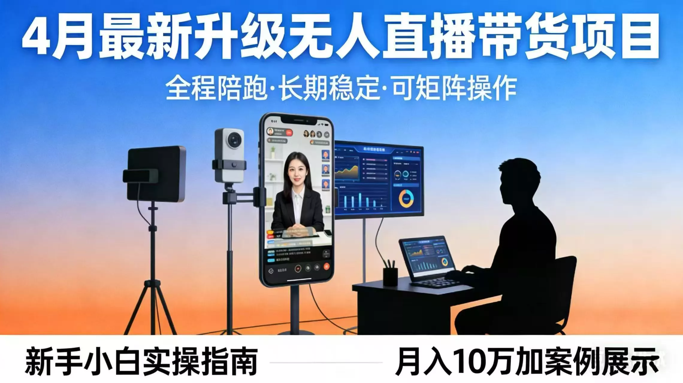4月最新升级 无人直播 带货 全程陪跑 长期稳定 可矩阵 每天半小时新手小白实操月入 十万 - 付费阅读
