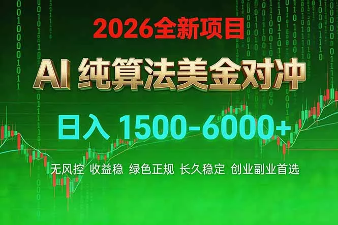 2026 全新美金对冲项目，不套平台赠金，不封号，纯算法对冲，日入 1500-6000+ - 付费阅读