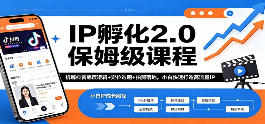 IP孵化2.0保姆级课程：拆解抖音底层逻辑+定位选题+拍剪落地，小白快速打造高流量IP - 付费阅读
