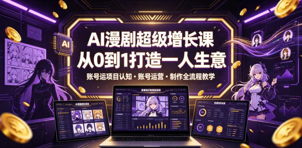 AI漫剧超级增长课，从0到1打造一人生意，项目认知・账号运营・制作全流程教学 - 付费阅读
