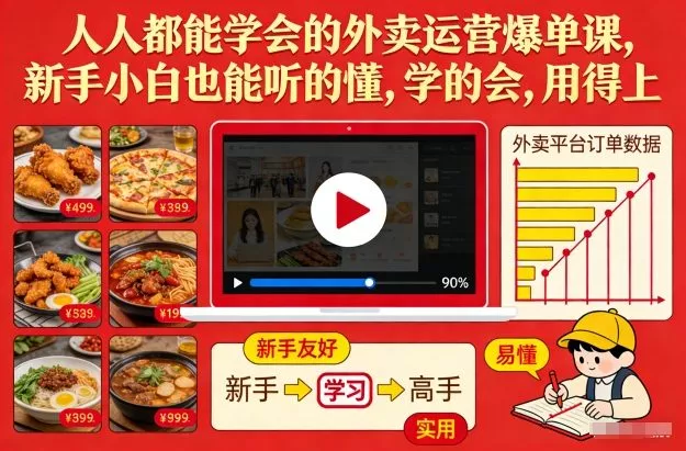 人人都能学会的外卖运营爆单课，新手小白也能听的懂，学的会，用得上 - 付费阅读