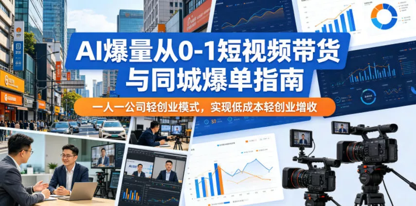 AI爆量从0-1短视频带货与同城爆单指南，一人一公司轻创业模式，实现低成本轻创业增收 - 付费阅读