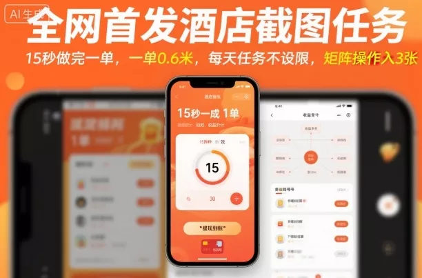 全网首发酒店截图任务，15秒做完一单，一单0.6米，每天任务不设限，矩阵操作日入3张【揭秘】 - 付费阅读
