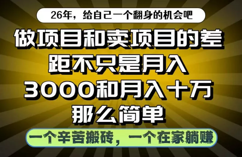 做项目和卖项目不只是月入3K和10W那么简单，一个努力搬砖，一个在家躺賺【揭秘】 - 付费阅读